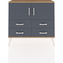 Arges Şifonyer 2 Raflı 4 Çekmeceli 2 Kapaklı 88x30x80 Çam-antrasit Antrasit