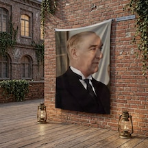 Gazi Mustafa Kemal Atatürk Yan Portre Poster Bayrak Raşel Kumaş 100x150 Cm Ata58 Diğer