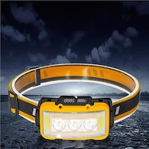 S03 Sarı 10 Watt Sensörlü 11 Işık Modlu 24 Beyaz Smd + 6 Kırmızı Smd + 1 Power Ledli Kafa Lambası Adaptor Sec-Kumanda-Metraj Seç Yok-Kumanda-Yok