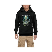 Zepplin Giyim Megadeth Skull Riot Siyah Çocuk Kapşonlu Sweatshirt
