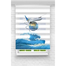 Perdecizade Enxboy Uçak Dijital Baskılı Zebra Perde-cocuk Odası-stor Perde Pz-2527 Renkli