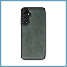 Bezos Samsung Galaxy A15 4g Uyumlu Kılıf Flip Cover - Koyu Yeşil Mbt06
