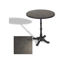 Çipa 1002 Döküm Ayak Yuvarlak Masa Çap 90cm - Werzalit, Wermodin Ve Allzalit Tabla - Grey Marble Çok Renkli