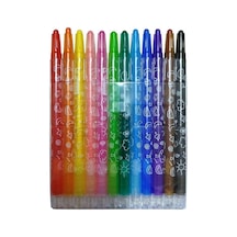 Çevirmeli 12 Li Mum Boya Uzun 1 Paket Mikro 12 Renk Çevirmeli Mum Boya Pastel Silinebilir Mum B Tek Renk