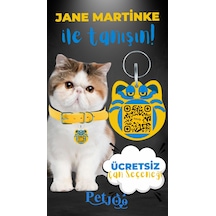 Petjoo 5.Jane Martinke Mavi-Sarı Qr'lı Kedi Künyesi