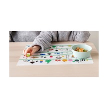 4'lü Çocuk Amerikan Servisi 40x30 Cm İkea 4 Adet Amerikan Çok Renkli Kaydırmaz Servis Beyaz - 665770067 Beyaz