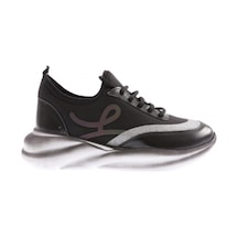 Dgn 314 Kadin Strech Detayli Simli Sneakers Ayakkabi 314-2026-R1534 Siyah