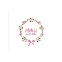 Damla Motifli Kare Mühür Kına Nişan Düğün 3x3 Cm Özel Etiket / 50 Adet Sticker Beyaz