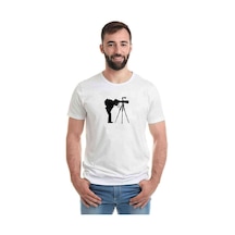 Silhouette Photography Baskılı Beyaz Erkek Tshirt