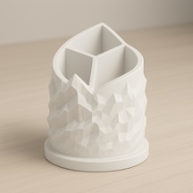 Spiral Dağ Temalı 3 Bölmeli Kalemlik Kalem Kutusu 3d Baskı Tasarım Dayanıklı Pla Hammadde Çap: 11 Cm Yükseklik: 13 Cm Beyaz