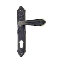 Cntma Antika Tarz Dekoratif Pirinç Çiçekli Banyo Kapı Kolu - 240x40 Mm, Oksit