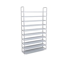 Songmics 10 Katlı Ayakkabı Rafı, 100x29x175 Cm, Gri, Lsr10g