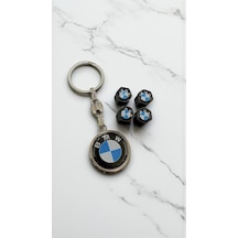 Bmw Yazılı Metal Damla Anahtarlık Çift Yönlü 1 Adet 4 Adet Sibop Kapağı