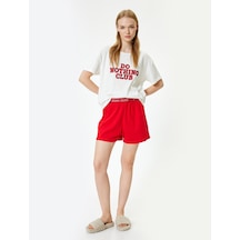 Koton Şortlu Pijama Takımı Baskılı Pamuklu Kırmızı 4slk40159mk Kırmızı