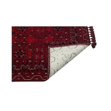 Hoom Rugs Afgan Afg 02 Red Antibakteriyel Kaymaz Tabanlı Dekoratif Kilim Kırmızı