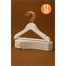 12 Adet - Ahşap Görünümlü Plastik A Kalite Bebek Ve Çocuk Elbise Askısı Tshirt Pantolon Askı Plastik Diğer