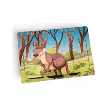 Kanguru 16 Parça Eğitici Öğretici Ahşap Çocuk Puzzle Yapboz Bebek Çocuk Oyuncak
