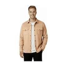 Deepsea Erkek Camel Çift Cep Süet Gömlek 2302329 Camel