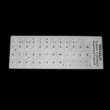Laptoplar Için Türkçe F Klavye Sticker - Klavye Etiketi - Gri