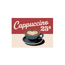 Vintage Cappuccino Reklamı Model Mdf Tablo