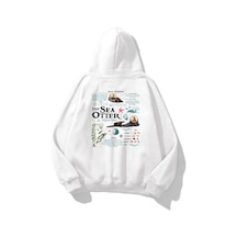 About Blank Tarzsokak Unisex Sea Otter Sweatshirt Beyaz, Beyaz-15, L Acı Kahverengi