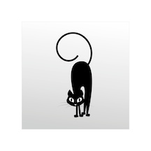 Folyo Sticker Korkmuş Kedi 40cm Uzunluk Siyah