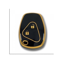Gma Keys Lüx Renault Clio 3 Dacia Duster 2 Buton Nano Anahtar Kılıfı Siyah Gold Altın Renk