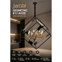 Modern Premium Siyah Metal Kafes Sarkıt Avizesi 8 Ampül Hediyeli X E14 Duy Salon Mutfak Modelleri