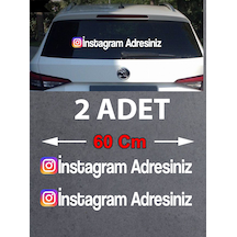 Kişiye Özel İnstagram Sticker 2 Adet - Sosyal Medya İnstagram Sticker - Araba Oto Araç Motosiklet Karavan Cam Sticker - 00926 60 Cm