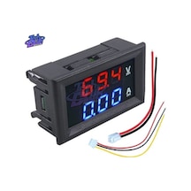 Kırmızı Mavi 100v 10a-dc 0- 100v Mini Dijital Voltmetre 10a Panel Amp Volt Gerilim Akım Cihazı Dedektörü Led Test Cihazı 43845677