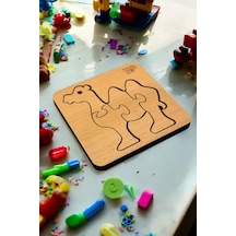 Plywood Ahşap Boyanabilir Çocuklar Puzzle 4mm Deve Boya Setli