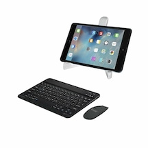 Microcase Apple İpad Air 11 2026 İle Uyumlu Bluetooth Klavye Tr Sticker + Bluetooth Mouse + Tablet Standı - Al2765
