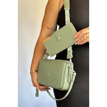 Jps-orta Boy Spor Model Çok Bölmeli 2 Asklı Kadın Çapraz Omuz Çantası 4036 Yeşil Kombin Yeşil