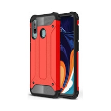 Kilifone - Samsung Uyumlu Galaxy A20s - Kılıf Çift Katman Zırh Tank Crash Military Kapak - Kırmızı