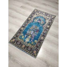 Bambu Halı Seccade Sec15 Turkuaz Namazlık 70x110 Cm