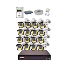 Fury 15 Warm Led Ip Güvenlik Kamera Seti 16 Kameralı Sesli 4mp Gece Renkli Su Geçirmez 1403s 1tb