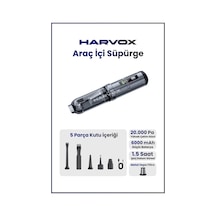 Harvox Araç İçi Süpürge 20.000pa Güçlü Vakum Ve Üfleme Özelliği Kablosuz Taşınabilir 6000mah Bataryalı Led Aydınlatmalı