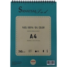 Sanatsal Pad Yağlı Boya Defteri A4 240gr 12 Yaprak Spiralli