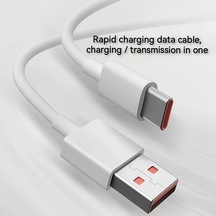 Sinuoshop Xiaomi Redmi Serisi İçin 120w Hızlı Şarj Kablosu Beyaz Yüksek Hızlı Veri Aktarım