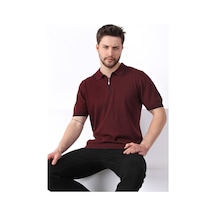Ferraro Bordo Yaka Şerit Fermuarlı Erkek Pamuk Triko T-Shirt-Bordo Ferraro Bordo Yaka Şerit Fermuarlı Erkek Pamuk Triko T-Shirt-Bordo