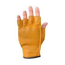 Fingerless Flx Leather Yellow Korumalı Motosiklet Deri Eldiveni