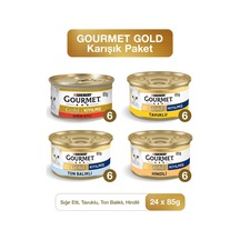 Gold Karışık Kıyılmış Konserve Yetişkin Kedi Yaş Maması 24 X 85 G