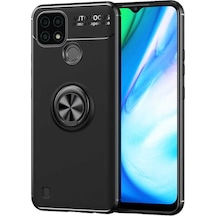 Realme C25 Kılıf Yüzüklü Kamera Korumalı Range Ring Silikon Kılıf