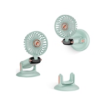 Usb Mini El Tipi Döner Tabanlı Küçük Fan 2400mah Yeşil