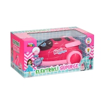 Büyük Boy Pilli Oyuncak Elektrikli Süpürge Pembe