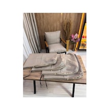 Outdoor Kumaş,bahçe Minderi,balkon Minderi,koruyucu Kılıf , 2-1-1 Takıma Uygun 4 Adet Pofuduk Model ,minder Kılıfı Cappuccino