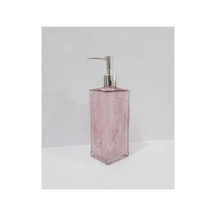 Buççin Online Mağaza 500 Ml Renkli Cam Sıvı Sabunluk Cam Pembe Çok Renkli