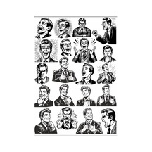 Siyah Beyaz Adam Sticker Set