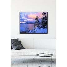 Pster12309 Kış Kar Manzara Çerçeveli Tablo 21x30cm 7/8 Yaş