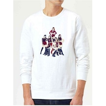 K Pop Koreli Muzik Grubu Generation Baskılı Beyaz Erkek Sweat